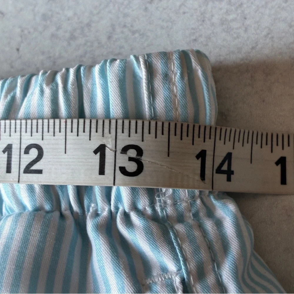 Franks Seersucker Swim Trunks Blue Pink Stripe Men’s Medium